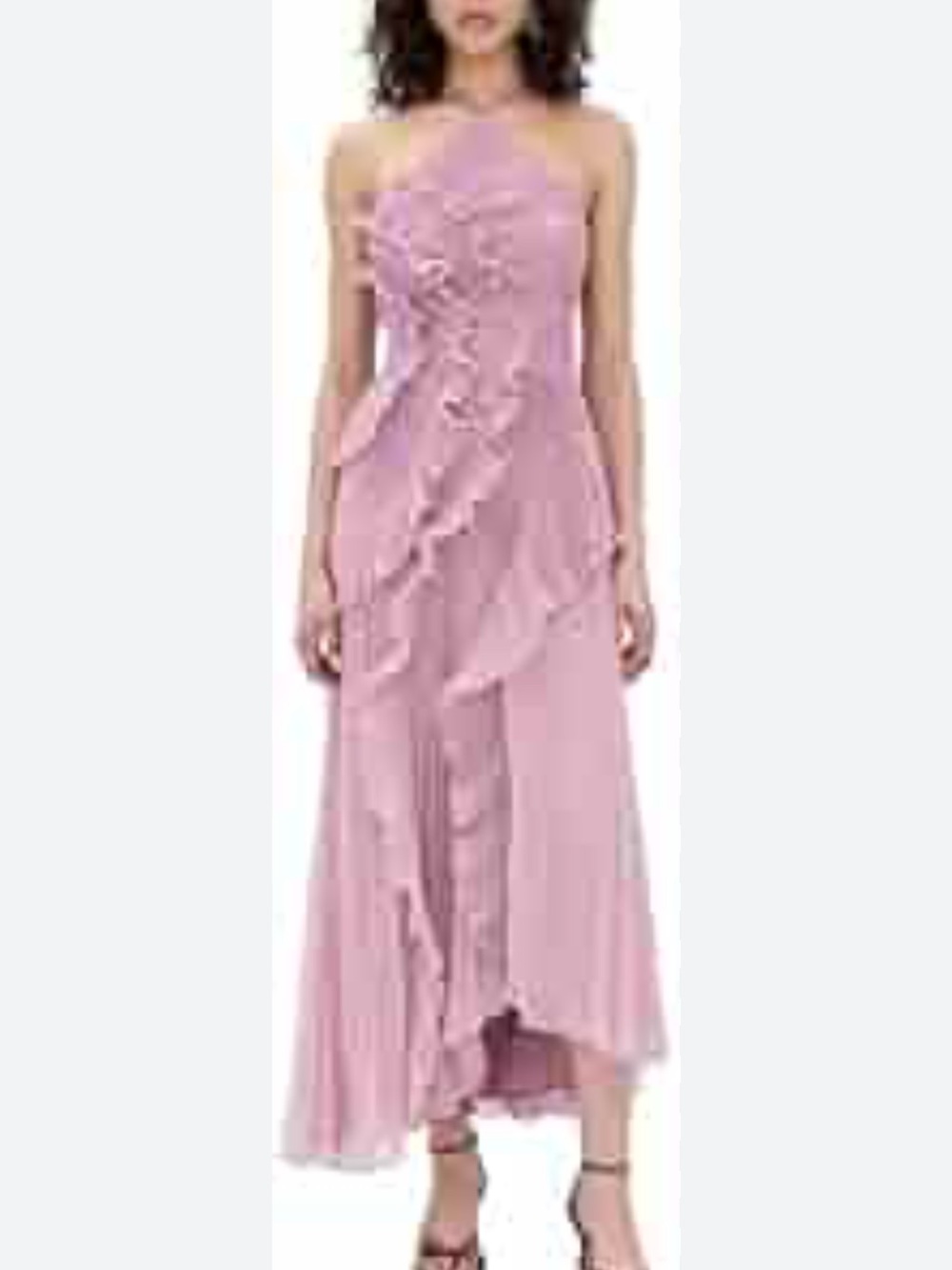 Lulu's Lavender Asymmetrical Ruffle Midi Skirt